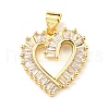 Rack Plating Brass Micro Pave Clear Cubic Zirconia Pendants KK-F861-01G-1