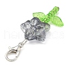 Flower Transparent Acrylic & Glass Pendant Decorations HJEW-JM03272-01-5