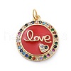 Brass Micro Pave Cubic Zirconia Pendants KK-G363-28G-2