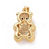 Brass Cubic Zirconia Pendants ZIRC-K089-14G-01-2