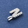 925 Sterling Silver with Cubic Zirconia Charms STER-Q004-01N-S-2