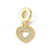 Brass Micro Pave Cubic Zirconia European Dangle Charms ZIRC-I071-25G-1