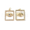 Brass Micro Pave Clear Cubic Zirconia Pendants KK-E068-VF353-1