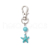Dyed Synthetic Turquoise Pendant Decorations HJEW-JM03372-02-4