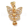 Brass Micro Pave Cubic Zirconia Fold Over Clasps KK-U037-10G-01-2