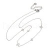 304 Stainless Steel Butterfly Link Chain Necklaces NJEW-R026-23P-4