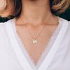 925 Sterling Silver Flat Round with Lotus Flower Pendant Necklaces for Women FS-WG510CA-01-1