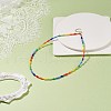 Glass Seed Beaded Necklace for Women NJEW-JN03931-2