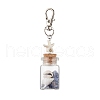 Natural Lapis Lazuli/Amethyst/Carnelian/Citrine/Rose Quartz/Amazonite Chip & Shell Beads inside Glass Wishing Bottle Pendant Decorations HJEW-JM03221-4