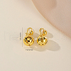 Vintage Hollow Round Brass Hoop Earrings YZ9899-1-2
