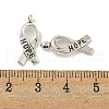 Awareness Ribbon Hope Tibetan Style Alloy Pendants TIBEP-R344-11AS-LF-3