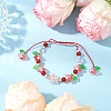 Natural Carnelian Beads Braided Bead Bracelets BJEW-MZ00167-02-1