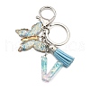 26Pcs Transparent Epoxy Resin & Transparent Acrylic & Faux Suede Tassel Keychain KEYC-JKC01202-22-2