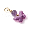 7Pcs 7 Styles Natural Rose Quartz & Amethyst & Green Aventurine & Citrine & Amazonite & Carnelian PALLOY-JF03461-4