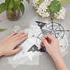 SUPERFINDINGS 6 Sheets 3 Colors Compass with Mountains PVC Stickers DIY-FH0003-66-3