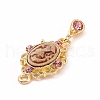 Alloy Cameo Oval Resin Pendants ENAM-M055-38G-03-3