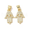 Brass Micro Pave Cubic Zirconia Pendants KK-Q068-46G-1