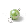 AB Color Plated Opaque Acrylic Round Connector Charms PALLOY-JF03543-02-5