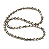 Terahertz Stone & Non-Magnetic Synthetic Hematite 6mm Round Beaded Necklaces NJEW-H045-01-1