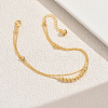 Brass and Iron Round Beaded Ball Chain Double-layer Anklets for Women Daily Holiday Wear UH1961-5