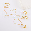 Stainless Steel Pendant Necklaces & Hoop Earrings Sets JP6443-3-3