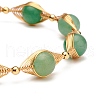Healing Power Natural Green Aventurine Beaded Bracelets for Men Women X1-BJEW-TA00012-02-5