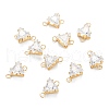 Brass Clear Cubic Zirconia Links ZIRC-G170-08G-1