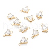 Brass Clear Cubic Zirconia Links ZIRC-G170-08G-1