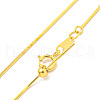 925 Sterling Silver Square Snake Chain Necklaces NJEW-C052-01G-2