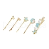 Conch/Starfish/Shell Shape Alloy Hair Bobby Pin Sets AJEW-A056-02B-3