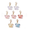 Transparent Acrylic Butterfly Pendant Decorations HJEW-JM03124-2