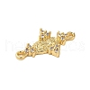 Rack Plating Brass Pave Clear Cubic Zirconia Virgin Mary Links Connector Charms KK-C067-08G-2