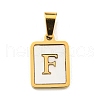 PVD Vacuum Plating 304 Stainless Steel Pave Natural White Shell Pendants STAS-S130-03G-F-1