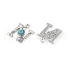 Synthetic Turquoise & Alloy Pendants PALLOY-H146-01AS-N-2