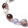 Synthetic Moonstone & Glass Round Beaded Stretch Bracelets BJEW-JB11858-01-4