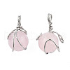 Natural Rose Quartz Pendants G-N333-013C-2