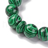 Natural Malachite Beads Stretch Bracelets BJEW-A025-01B-3