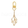 2Pcs 2 Colors Brass Bar Link Chains Pouch Stone Pendant Decorations HJEW-JM02036-3