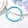 Natural Turquoise Beads Stretch Bracelets for Men Women BJEW-JB11670-06-1