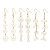 3 Pairs 3 Styles Glass Pearl Dangle Earrings EJEW-JE06463-2