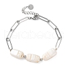 304 Stainless Steel Paperclip Chain Bracelets for Women BJEW-A036-02P-4