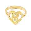 Real 18K Gold Plated Brass Alphabet Adjustable Rings RJEW-M139-18M-2