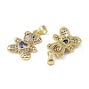 Brass Micro Pave Cubic Zirconia Pendants KK-P266-16G-2