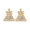 Brass Cubic Zirconia Pendants KK-G453-20G-2
