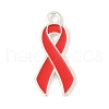 No To Drugs Red Awareness Ribbon Theme Alloy Enamel Pendants ENAM-C026-02B-S-1