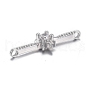 Brass Micro Clear Cubic Zirconia Links ZIRC-F120-096P-3