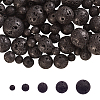 5 Style Natural Lava Rock Round Beads Strands G-CJ0001-52-4
