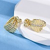 Snake Brass Micro Pave Cubic Zirconia Hoop Earrings EJEW-R025-18G-3