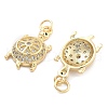 Brass Pave Clear Cubic Zirconia Pendants KK-U009-12G-G-2