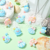 30Pcs 5 Styles Sea Animal Opaque Resin Pendants RESI-CJ0003-62-6